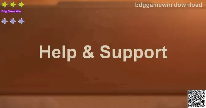 Help & Support guide banner for Bdg Game Win users in India, showing step-by-step assistance and safety checks